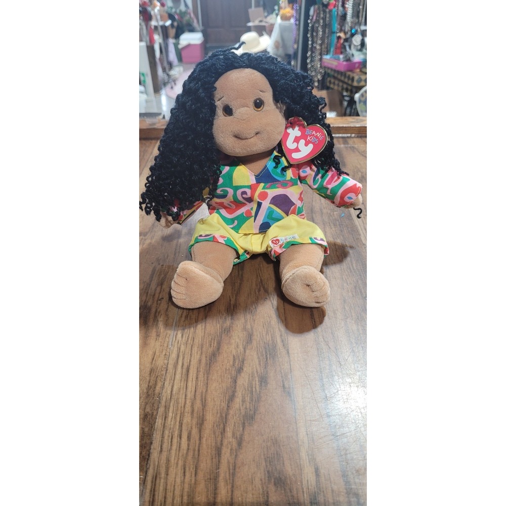 TY Beanie Kids Vtg 1997 "Calypso" TY Gear Outfit Multi-Color Spiral Hair Plush